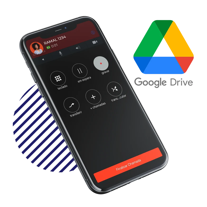 gravação de chamadas google drive iungo